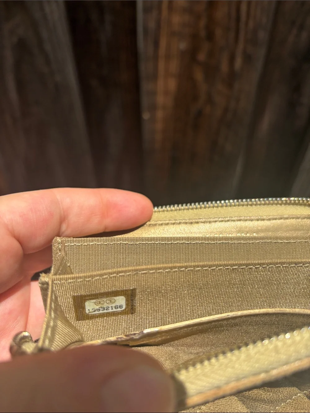 CHANEL Quilted Zip Wallet - Quilted CC Logo Lambskin Zip authentic